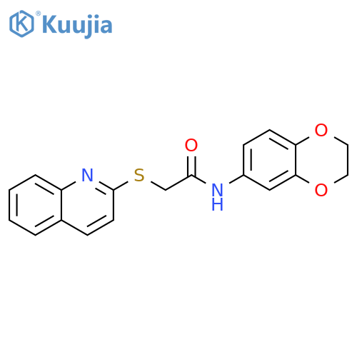 N-(2,3-dihydro-1,4-benzodioxin-6-yl)-2-(quinolin-2-ylsulfanyl)acetamide structure