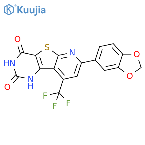 7-(Benzod1,3dioxol-5-yl)-9-(trifluoromethyl)pyrido3',2':4,5thieno3,2-dpyrimidine-2,4(1H,3H)-dione structure