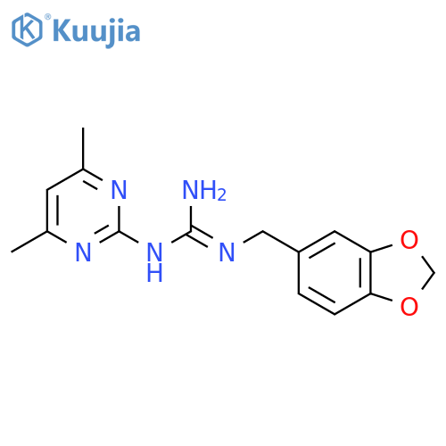 N-(1,3-Benzodioxol-5-ylmethyl)-N'-(4,6-dimethylpyrimidin-2-yl)guanidine structure