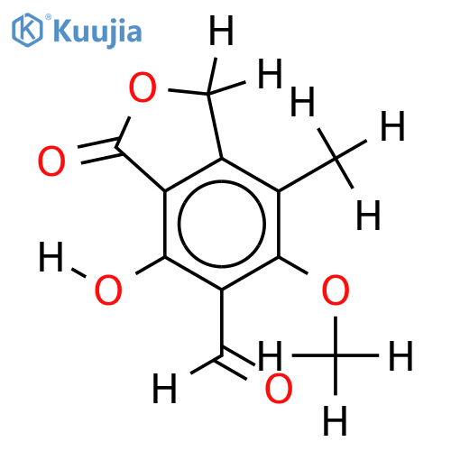6-Me ether-1,3-Dihydro-4,6-dihydroxy-7-methyl-3-oxo-5-isobenzofurancarboxaldehyde structure