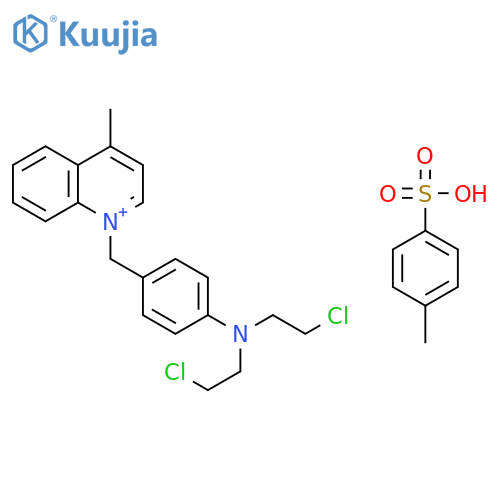 N,n-bis(2-chloroethyl)-4-[(4-methylquinolin-1-ium-1-yl)methyl]aniline;4-methylbenzenesulfonate structure