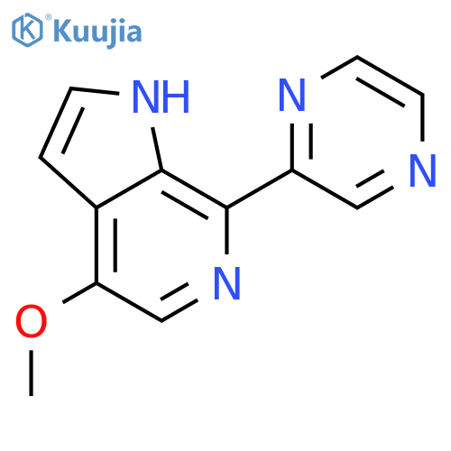 1H-Pyrrolo[2,3-c]pyridine, 4-methoxy-7-pyrazinyl- structure