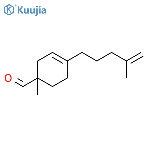 1-methyl-4-(4-methylpent-4-en-1-yl)cyclohex-3-ene-1-carbaldehyde structure