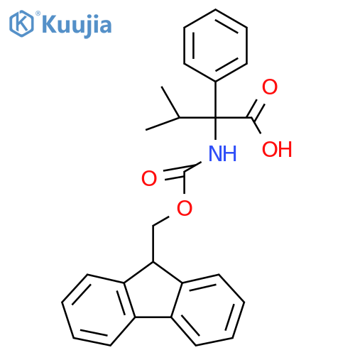 2-({[(9H-fluoren-9-yl)methoxy]carbonyl}amino)-3-methyl-2-phenylbutanoic acid structure