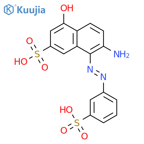7-amino-4-hydroxy-8-[(3-sulphophenyl)azo]naphthalene-2-sulphonic acid structure