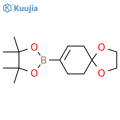 2-{1,4-dioxaspiro[4.5]dec-7-en-8-yl}-4,4,5,5-tetramethyl-1,3,2-dioxaborolane structure