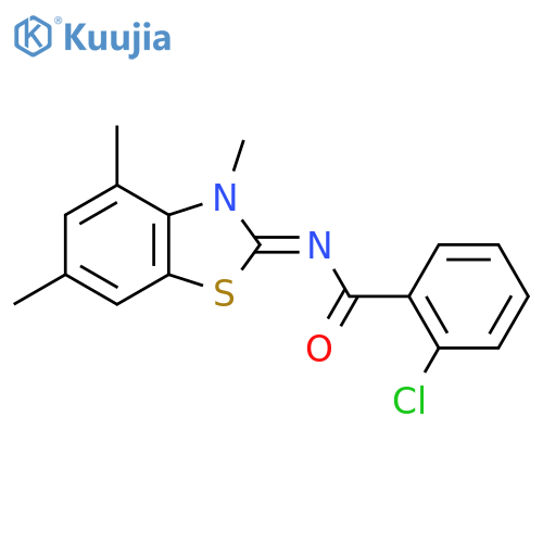 2-chloro-N-(2E)-3,4,6-trimethyl-2,3-dihydro-1,3-benzothiazol-2-ylidenebenzamide structure