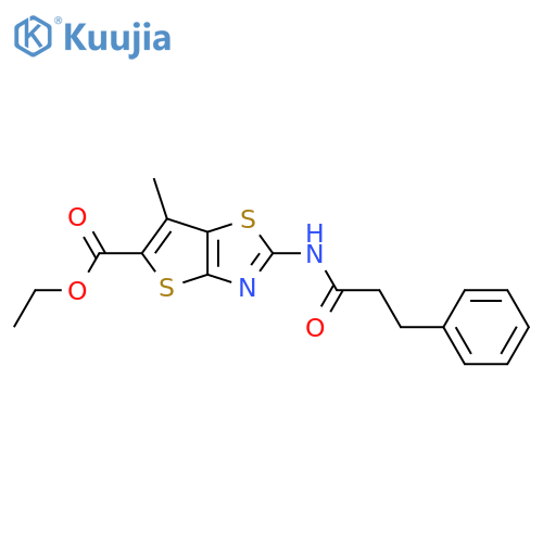 ethyl 6-methyl-2-(3-phenylpropanamido)thieno2,3-d1,3thiazole-5-carboxylate structure