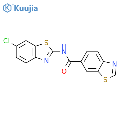 N-(6-chloro-1,3-benzothiazol-2-yl)-1,3-benzothiazole-6-carboxamide structure