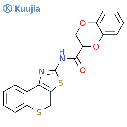 N-{4H-thiochromeno4,3-d1,3thiazol-2-yl}-2,3-dihydro-1,4-benzodioxine-2-carboxamide structure