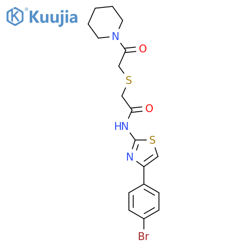 N-4-(4-bromophenyl)-1,3-thiazol-2-yl-2-{2-oxo-2-(piperidin-1-yl)ethylsulfanyl}acetamide structure