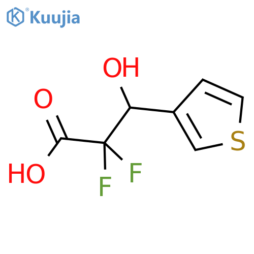 2,2-difluoro-3-hydroxy-3-(thiophen-3-yl)propanoic acid structure