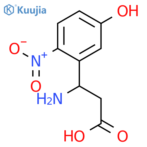 3-amino-3-(5-hydroxy-2-nitrophenyl)propanoic acid structure