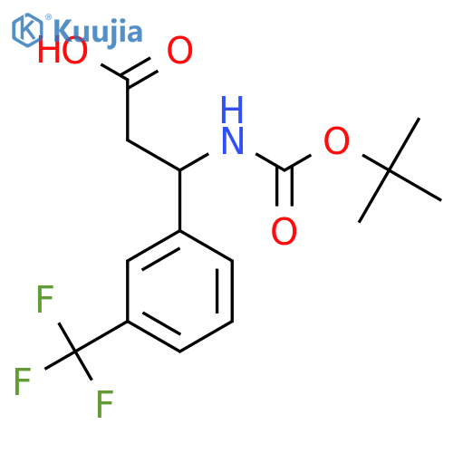 3-{(tert-butoxy)carbonylamino}-3-3-(trifluoromethyl)phenylpropanoic acid structure