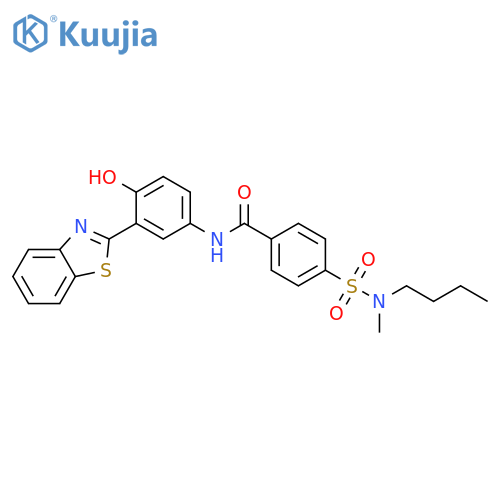 N-3-(1,3-benzothiazol-2-yl)-4-hydroxyphenyl-4-butyl(methyl)sulfamoylbenzamide structure