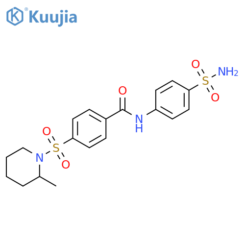 4-(2-methylpiperidin-1-yl)sulfonyl-N-(4-sulfamoylphenyl)benzamide structure