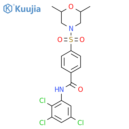 4-[(2,6-dimethylmorpholin-4-yl)sulfonyl]-N-(2,3,5-trichlorophenyl)benzamide structure