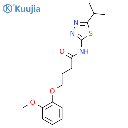 4-(2-methoxyphenoxy)-N-[5-(propan-2-yl)-1,3,4-thiadiazol-2-yl]butanamide structure