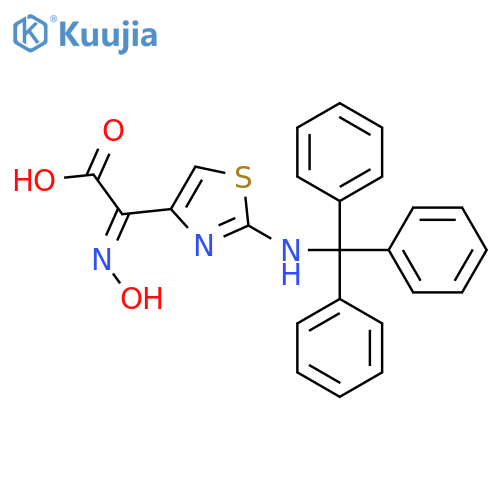 (Z)-2-Hydroxyimino-2-(2-tritylaminothiazol-4-yl)acetic acid structure