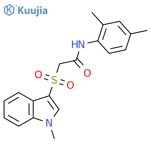 N-(2,4-dimethylphenyl)-2-(1-methyl-1H-indol-3-yl)sulfonylacetamide structure