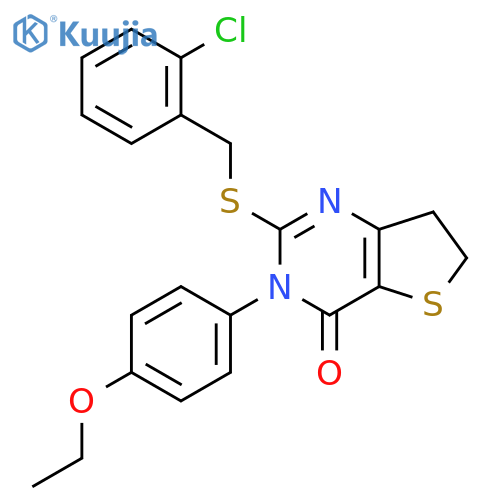 2-{(2-chlorophenyl)methylsulfanyl}-3-(4-ethoxyphenyl)-3H,4H,6H,7H-thieno3,2-dpyrimidin-4-one structure