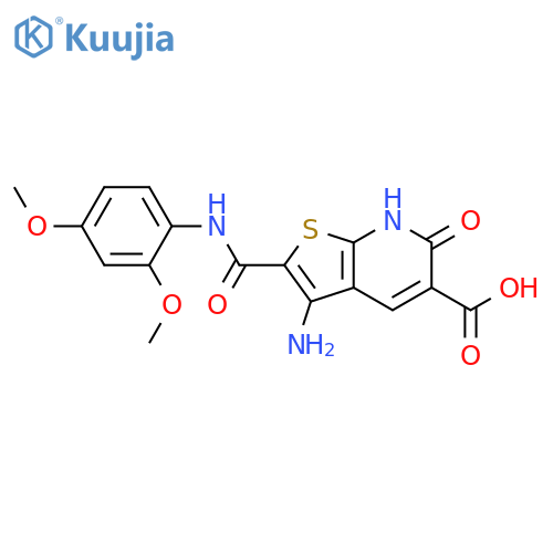 3-amino-2-(2,4-dimethoxyphenyl)carbamoyl-6-oxo-6H,7H-thieno2,3-bpyridine-5-carboxylic acid structure
