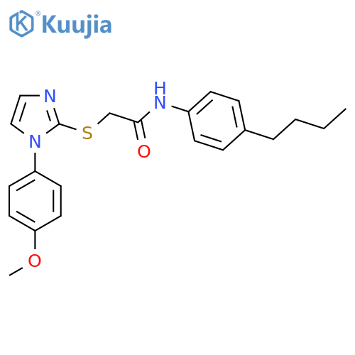 N-(4-butylphenyl)-2-{1-(4-methoxyphenyl)-1H-imidazol-2-ylsulfanyl}acetamide structure