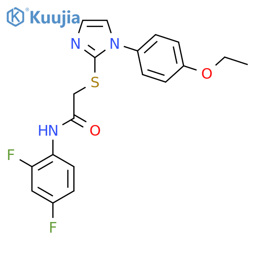 N-(2,4-difluorophenyl)-2-{1-(4-ethoxyphenyl)-1H-imidazol-2-ylsulfanyl}acetamide structure