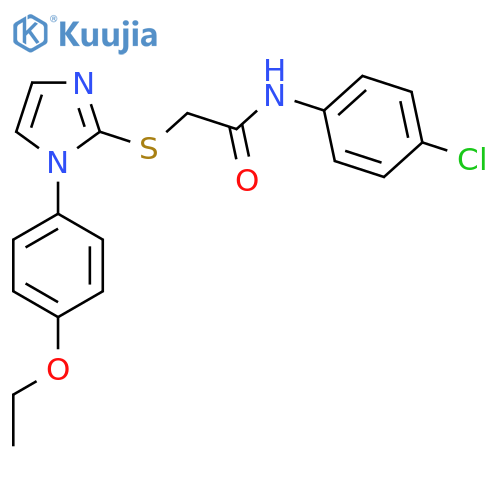 N-(4-chlorophenyl)-2-{1-(4-ethoxyphenyl)-1H-imidazol-2-ylsulfanyl}acetamide structure