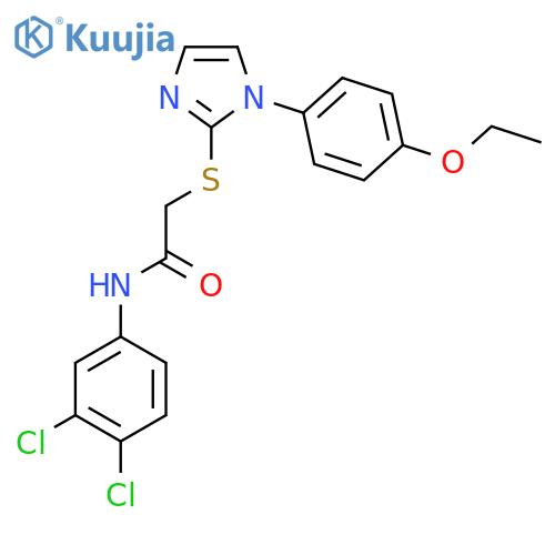 N-(3,4-dichlorophenyl)-2-{1-(4-ethoxyphenyl)-1H-imidazol-2-ylsulfanyl}acetamide structure