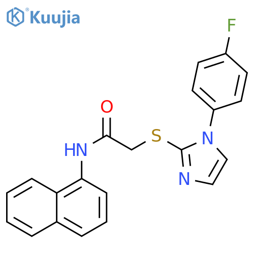 2-{1-(4-fluorophenyl)-1H-imidazol-2-ylsulfanyl}-N-(naphthalen-1-yl)acetamide structure