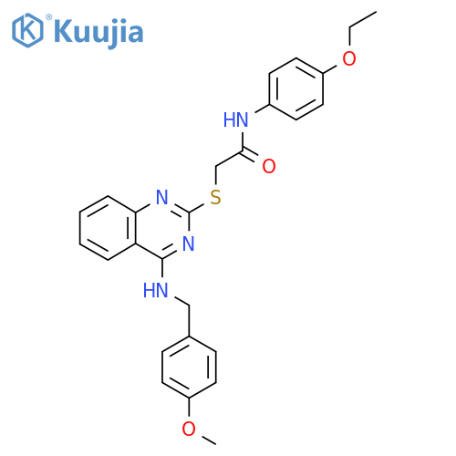 N-(4-ethoxyphenyl)-2-(4-{(4-methoxyphenyl)methylamino}quinazolin-2-yl)sulfanylacetamide structure