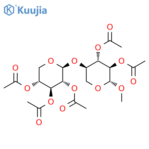 β-D-Xylopyranoside, methyl 4-O-(2,3,4-tri-O-acetyl-β-D-xylopyranosyl)-, 2,3-diacetate structure