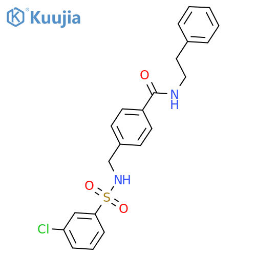 4-(3-chlorobenzenesulfonamido)methyl-N-(2-phenylethyl)benzamide structure