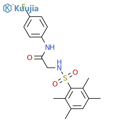N-(4-fluorophenyl)-2-(2,3,5,6-tetramethylbenzenesulfonamido)acetamide structure