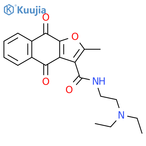 N-2-(diethylamino)ethyl-2-methyl-4,9-dioxo-4H,9H-naphtho2,3-bfuran-3-carboxamide structure