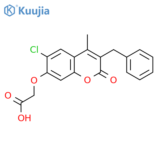 (3-Benzyl-6-chloro-4-methyl-2-oxo-2H-chromen-7-yl)oxyacetic acid structure