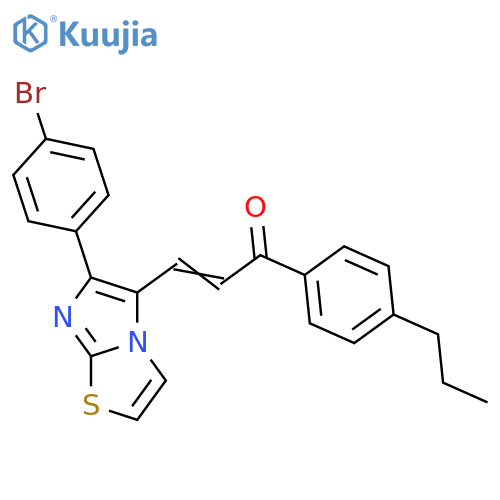 (E)-3-[6-(4-BROMOPHENYL)IMIDAZO[2,1-B][1,3]THIAZOL-5-YL]-1-(4-PROPYLPHENYL)-2-PROPEN-1-ONE structure