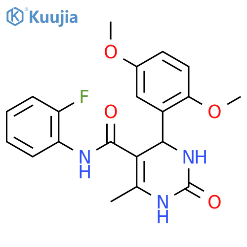 4-(2,5-dimethoxyphenyl)-N-(2-fluorophenyl)-6-methyl-2-oxo-1,2,3,4-tetrahydropyrimidine-5-carboxamide structure