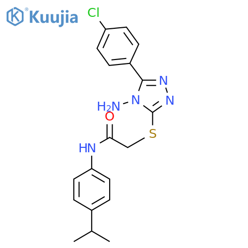 2-{4-amino-5-(4-chlorophenyl)-4H-1,2,4-triazol-3-ylsulfanyl}-N-4-(propan-2-yl)phenylacetamide structure