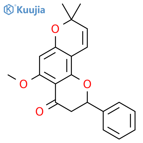 (2S)-5-methoxy-8,8-dimethyl-2-phenyl-2,3-dihydro-4H,8H-pyrano[2,3-f]chromen-4-one structure