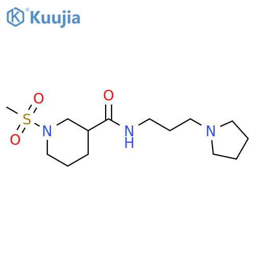 1-methanesulfonyl-N-3-(pyrrolidin-1-yl)propylpiperidine-3-carboxamide structure