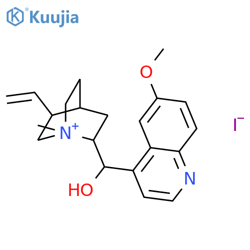 (3xi,8alpha,9S)-9-hydroxy-6'-methoxy-1-methylcinchonan-1-ium iodide structure