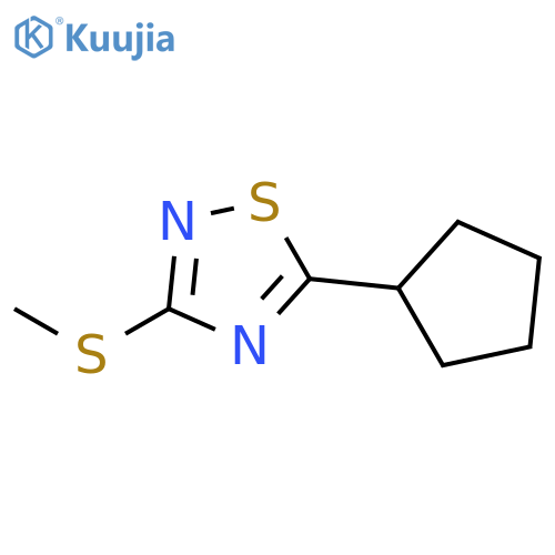1,2,4-Thiadiazole, 5-cyclopentyl-3-(methylthio)- structure