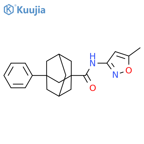 N-(5-methyl-1,2-oxazol-3-yl)-3-phenyladamantane-1-carboxamide structure