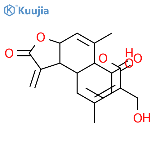 (3aR,4R,6Z,8S,10Z,11aR)-8-hydroxy-6,10-dimethyl-3-methylidene-2-oxo-2,3,3a,4,5,8,9,11a-octahydrocyclodeca[b]furan-4-yl (2E)-2-(hydroxymethyl)but-2-enoate structure