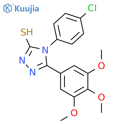 4-(4-chlorophenyl)-5-(3,4,5-trimethoxyphenyl)-4H-1,2,4-triazole-3-thiol structure