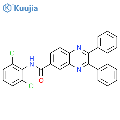 N-(2,6-dichlorophenyl)-2,3-diphenylquinoxaline-6-carboxamide structure