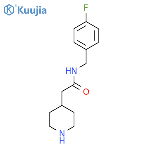 N-(4-Fluorobenzyl)-2-(piperidin-4-yl)acetamide structure