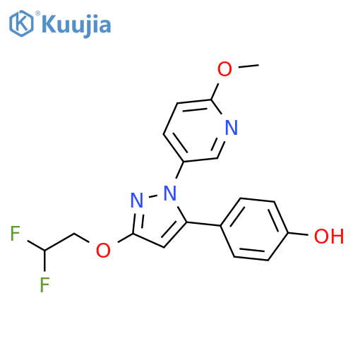Phenol,4-[3-(2,2-difluoroethoxy)-1-(6-methoxy-3-pyridinyl)-1H-pyrazol-5-yl]- structure